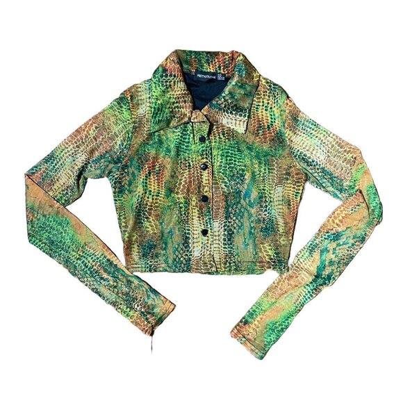 PLT Multi Snake/ Animal Print Mesh Button Matching Set - Picture 2 of 5